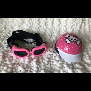 Pet Helmet & Safety Goggles- size extra small